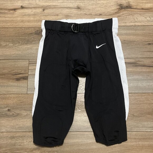 Nike Alpha Elite Football Pant SZ Large Black White Integrated Belt DV3976-012 - Picture 1 of 9